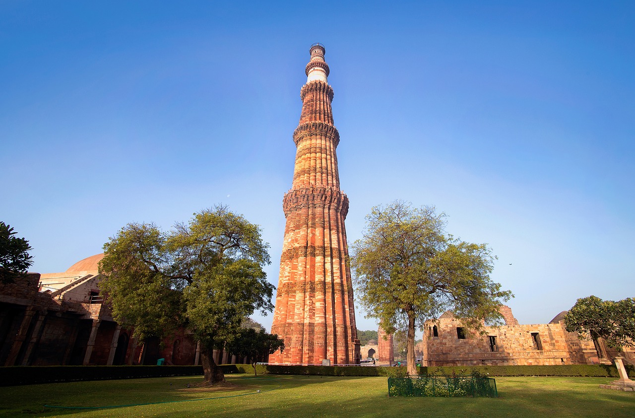 qutub minar, delhi monument, fort, landscape, qutub minar, qutub minar, qutub minar, qutub minar, qutub minar